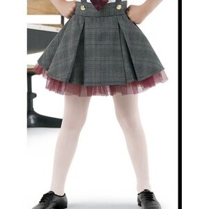 Weissman Showtime School Girl‎ Overall Skirt Girls SC 6 Gray Plaid (skirt only)